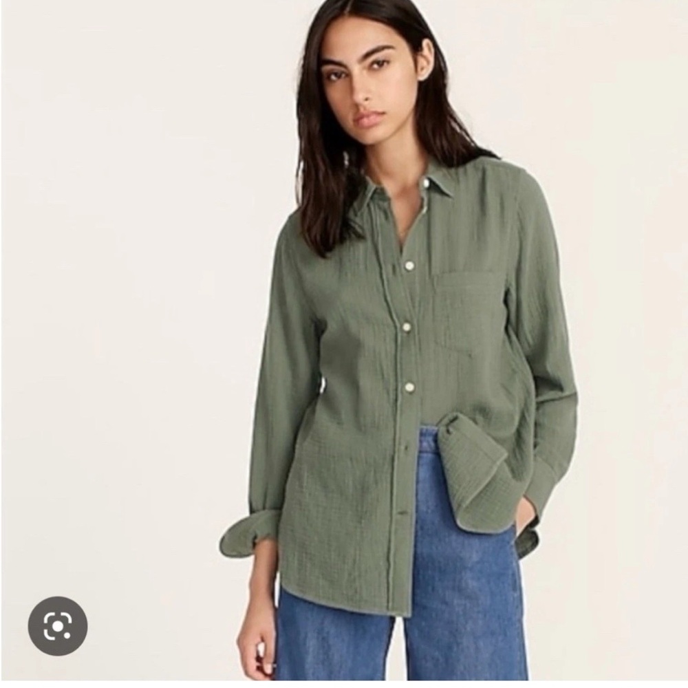 J.Crew Classic Fit Cozy Gauze Shirt, Size 8